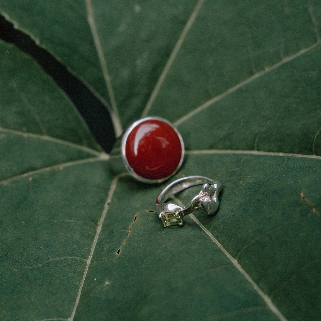 Bam Ring, Sterling Silver & Carnelian x Faris