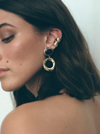 Bianca Drop Earrings, Bronze & Lapis x Faris