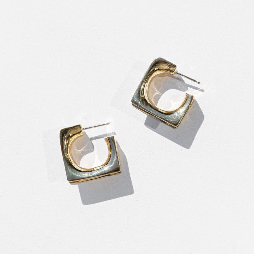 Glaçon Hoop Earrings, Bronze x Faris