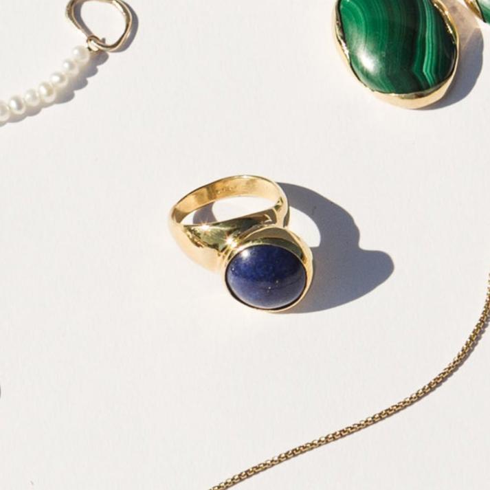 Offset Ring, Bronze & Lapis x Faris