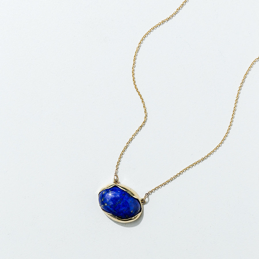 Ovo Necklace, Bronze & Lapis x Faris