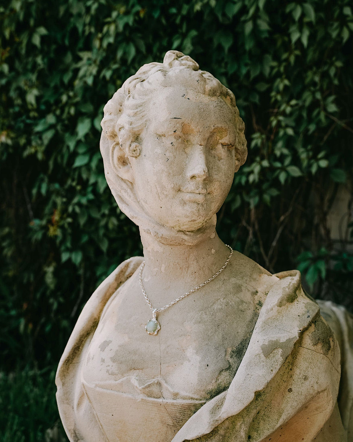 Faris Lava Amulet Necklace, Sterling Silver & Serpentine