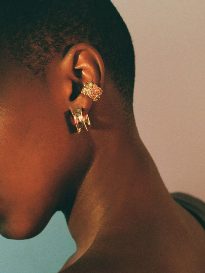 Glaçon Hoop Earrings, Bronze x Faris