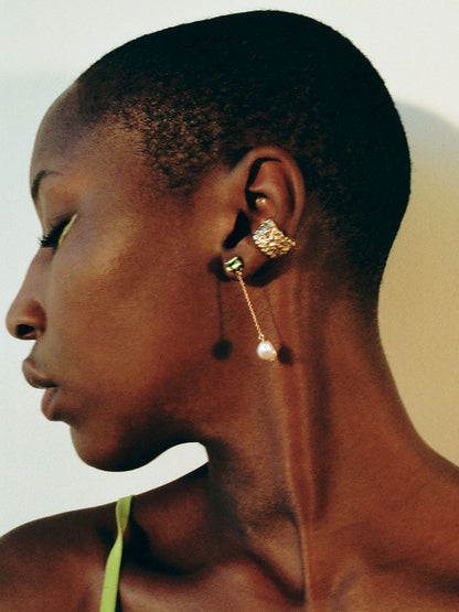 Gemma Drop Earrings, Bronze & Peridot x Faris
